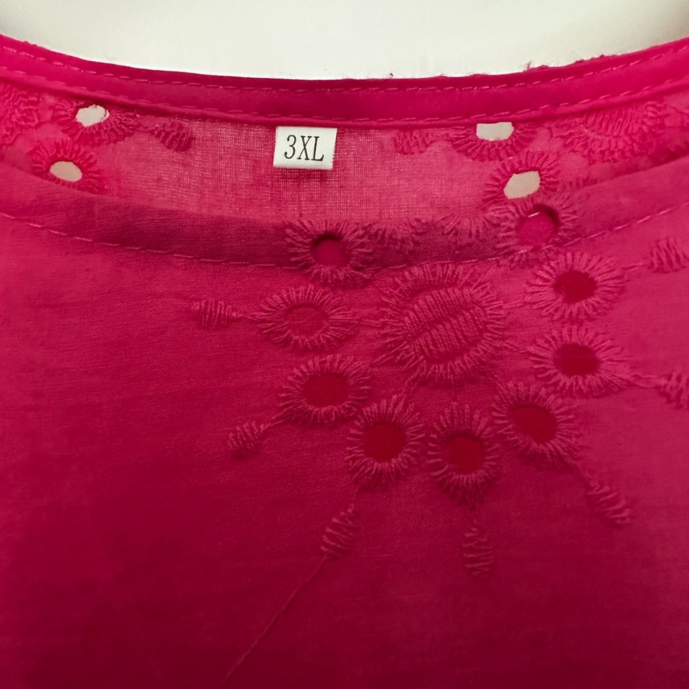 Pink Eyelet Ruffle Sleeve Top - Picture 3 of 3